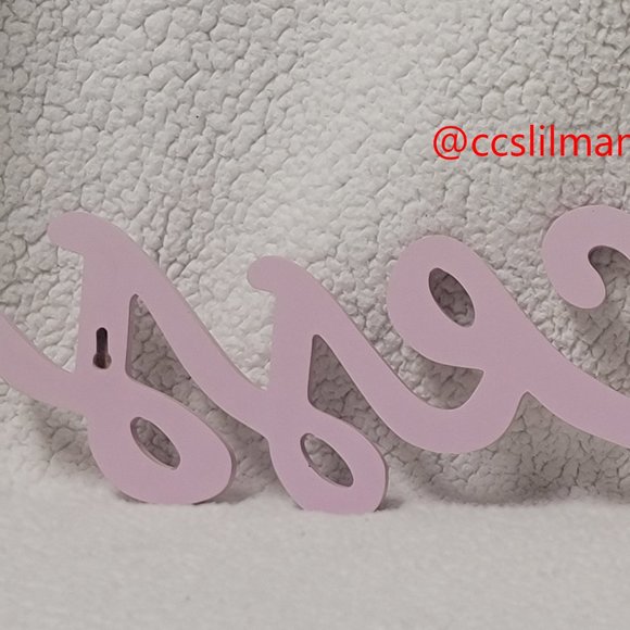 Wooden "Princess" Sign in Pink Cursive Lettering - Picture 4 of 7